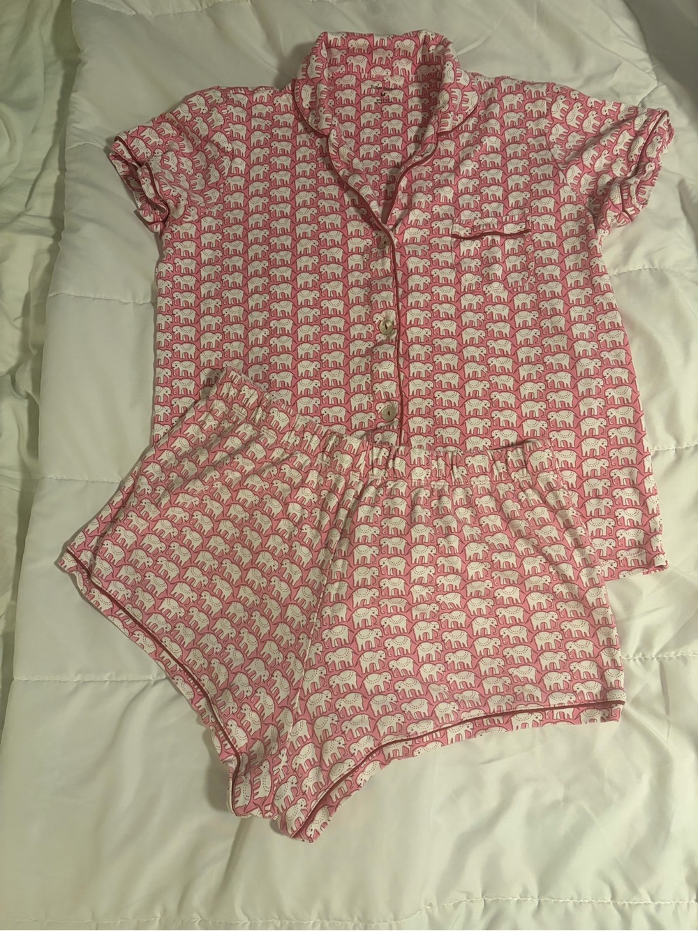 Roller Rabbit Pink Elephant Short Pajama Set